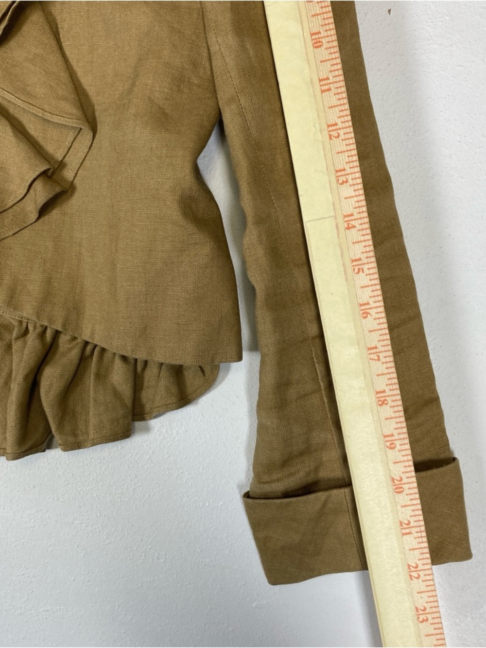 Anthropologie RUFFIAN MISE en SCENE Well Wisher Jacket Ruffle Linen Silk Size 8 - Picture 12 of 16